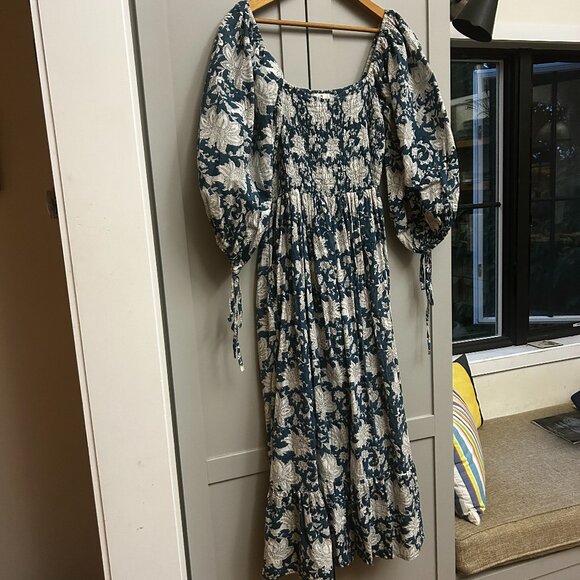 Indian Blockprint Cotton Boho Midi dress - Picture 6 of 6